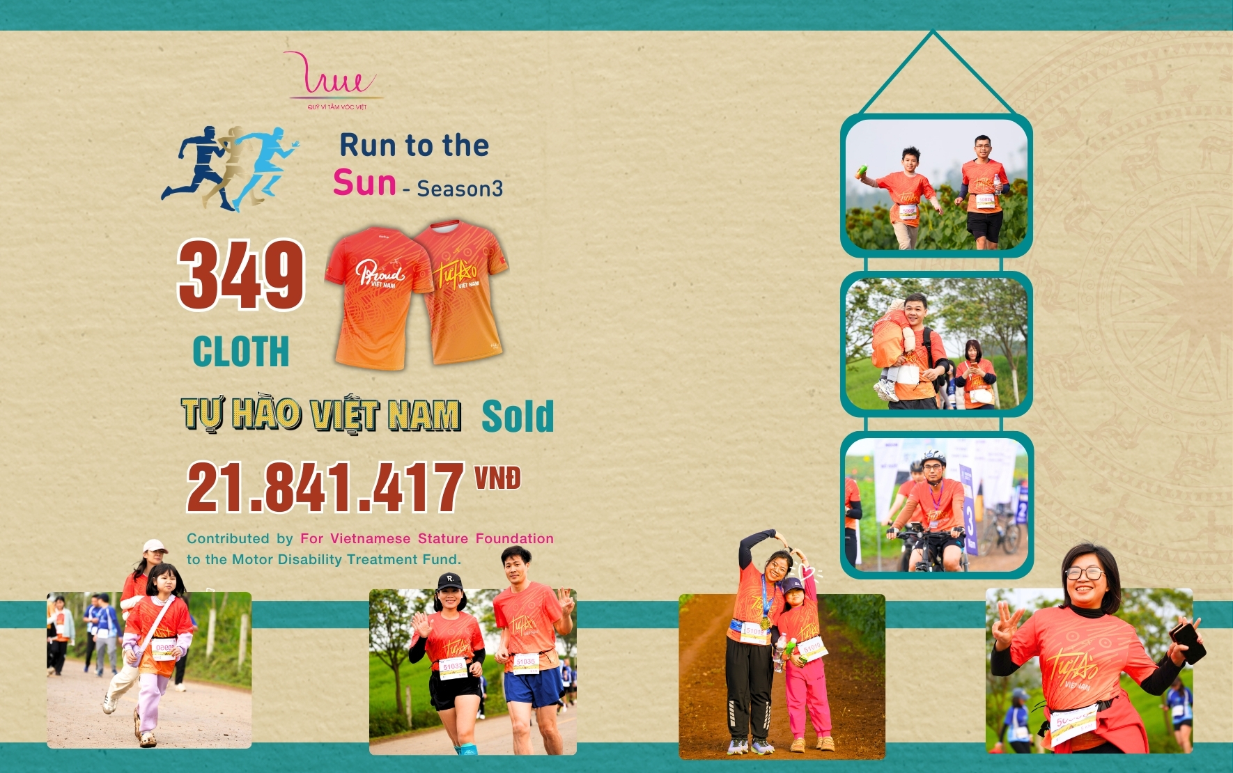 349 Proud Viet Nam shirts sold, successfully raising over 21 million VND through the Run to the Sun Marathon 2025